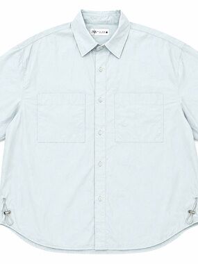Zara Men's Pale Blue Casual Button-Down Shirt